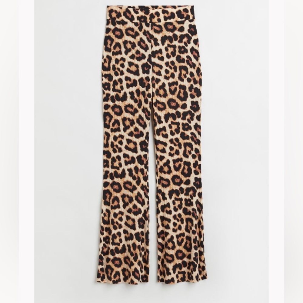 H&M Leopard Print High Waist Pants, Medium
